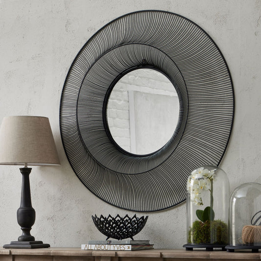 Aurora Matt Black Wire Mirror from Sage and Wyld