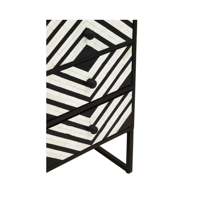 Gia Monochrome Three Drawer Chest