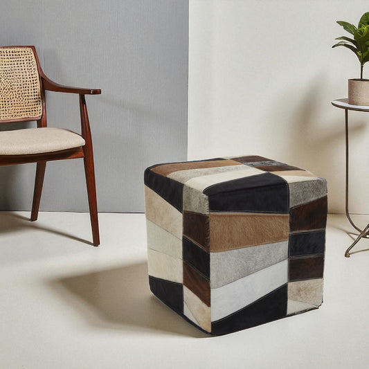 Deema Striped Pouffe
