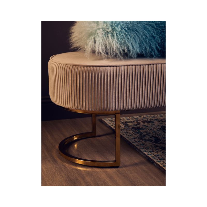 Etta Mink Velvet Ottoman