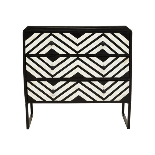 Gia Monochrome Three Drawer Chest