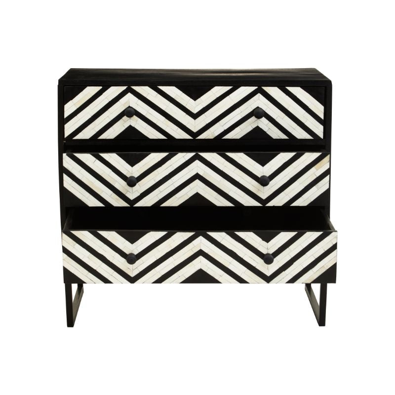 Gia Monochrome Three Drawer Chest