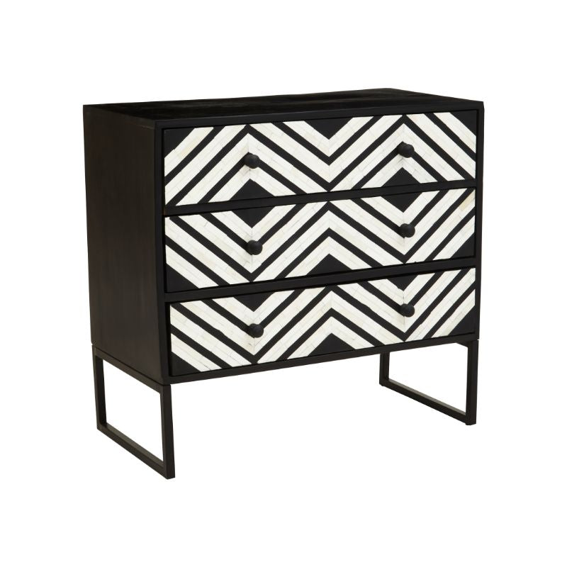 Gia Monochrome Three Drawer Chest