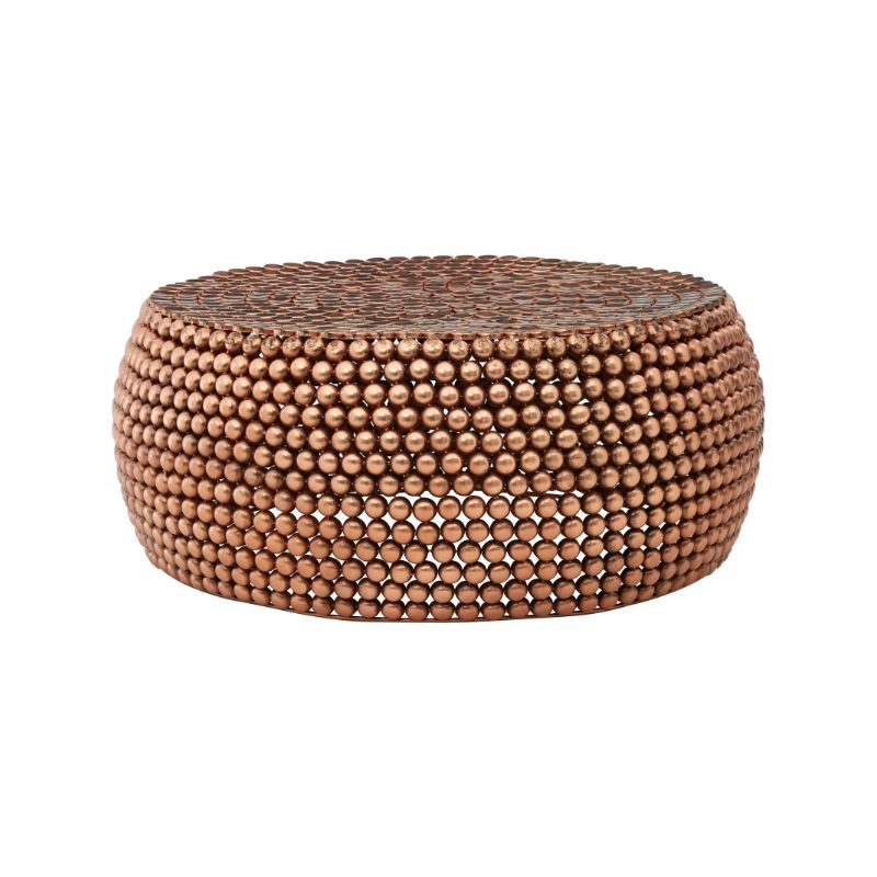 Giulia Copper Finish Beaded Coffee Table