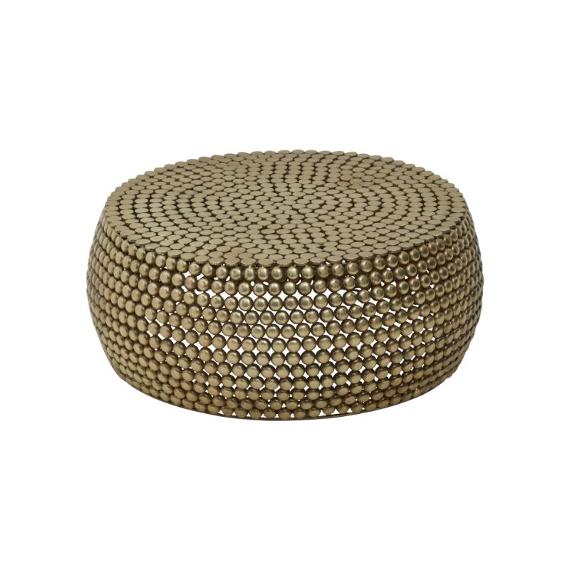 Giulia Gold Finish Beaded Coffee Table