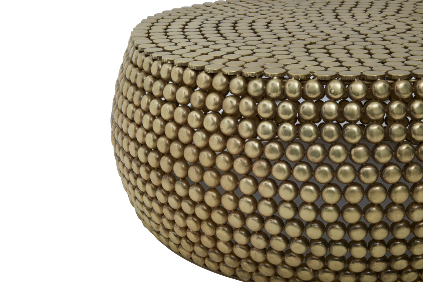 Giulia Gold Finish Beaded Coffee Table