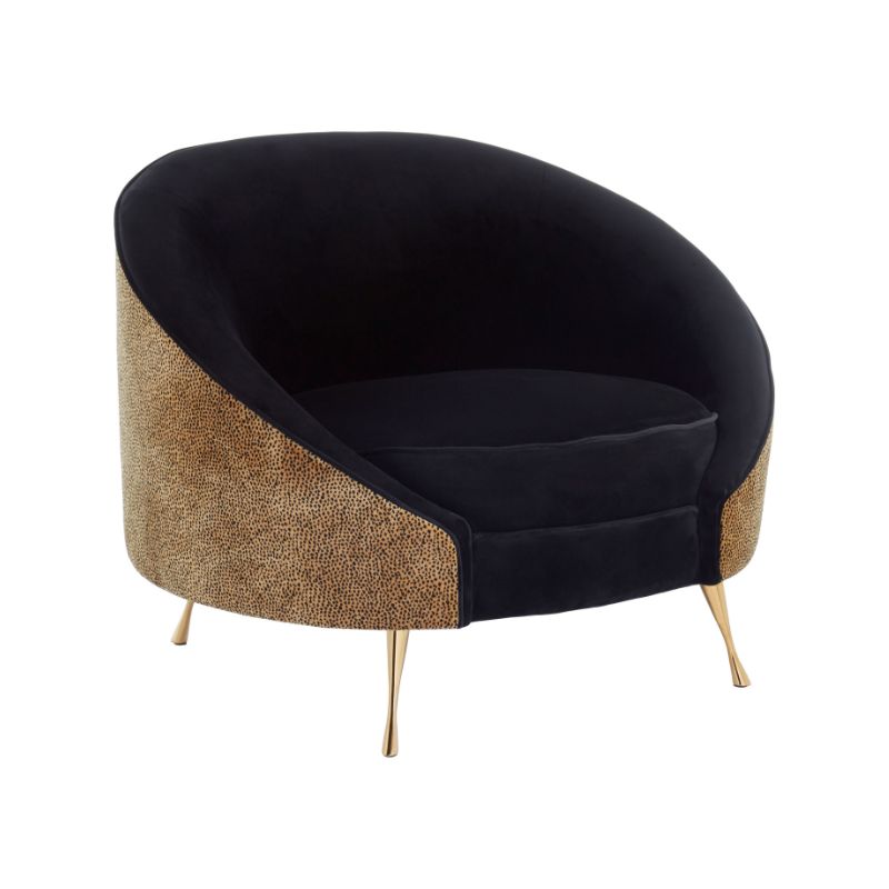 Isla Velvet Leopard Print Armchair