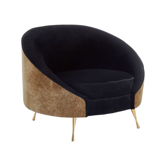 Isla Velvet Leopard Print Armchair