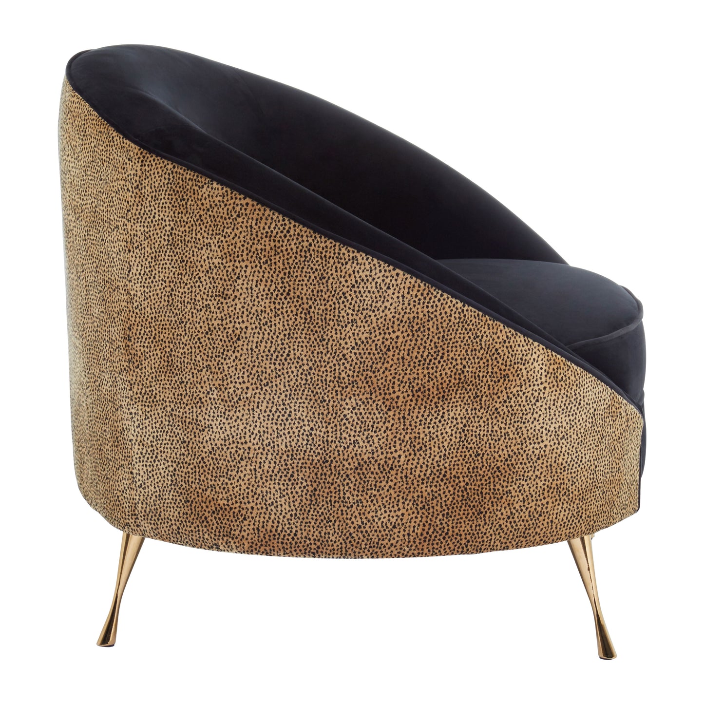 Isla Velvet Leopard Print Armchair