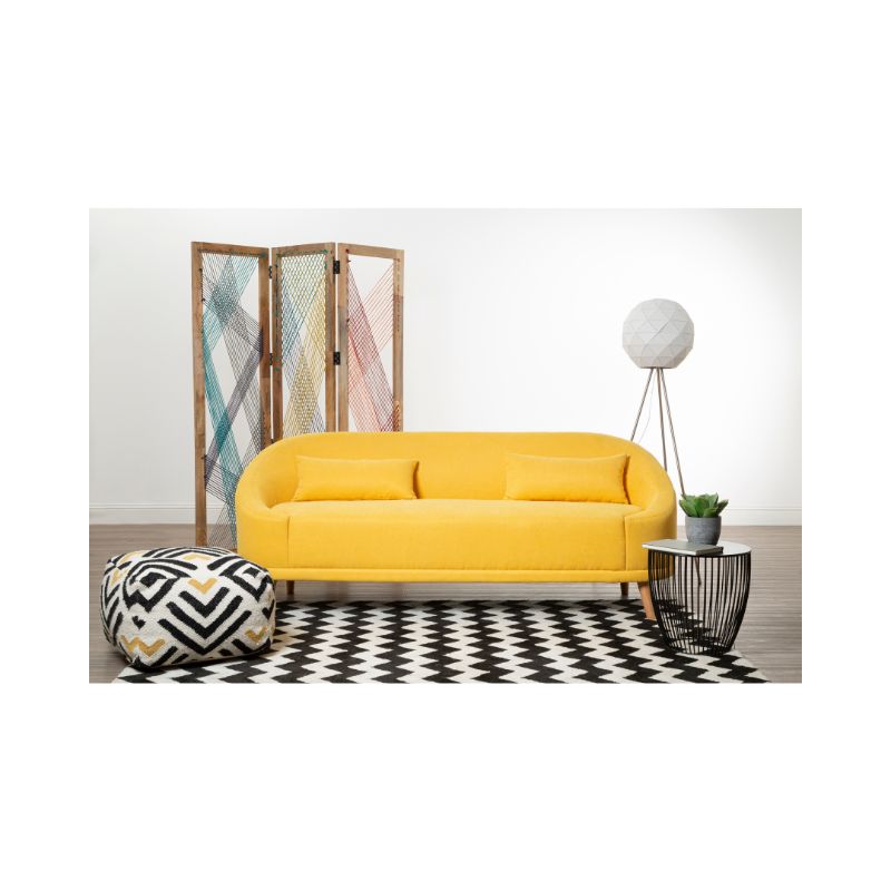 Sadie Yellow Linen Sofa