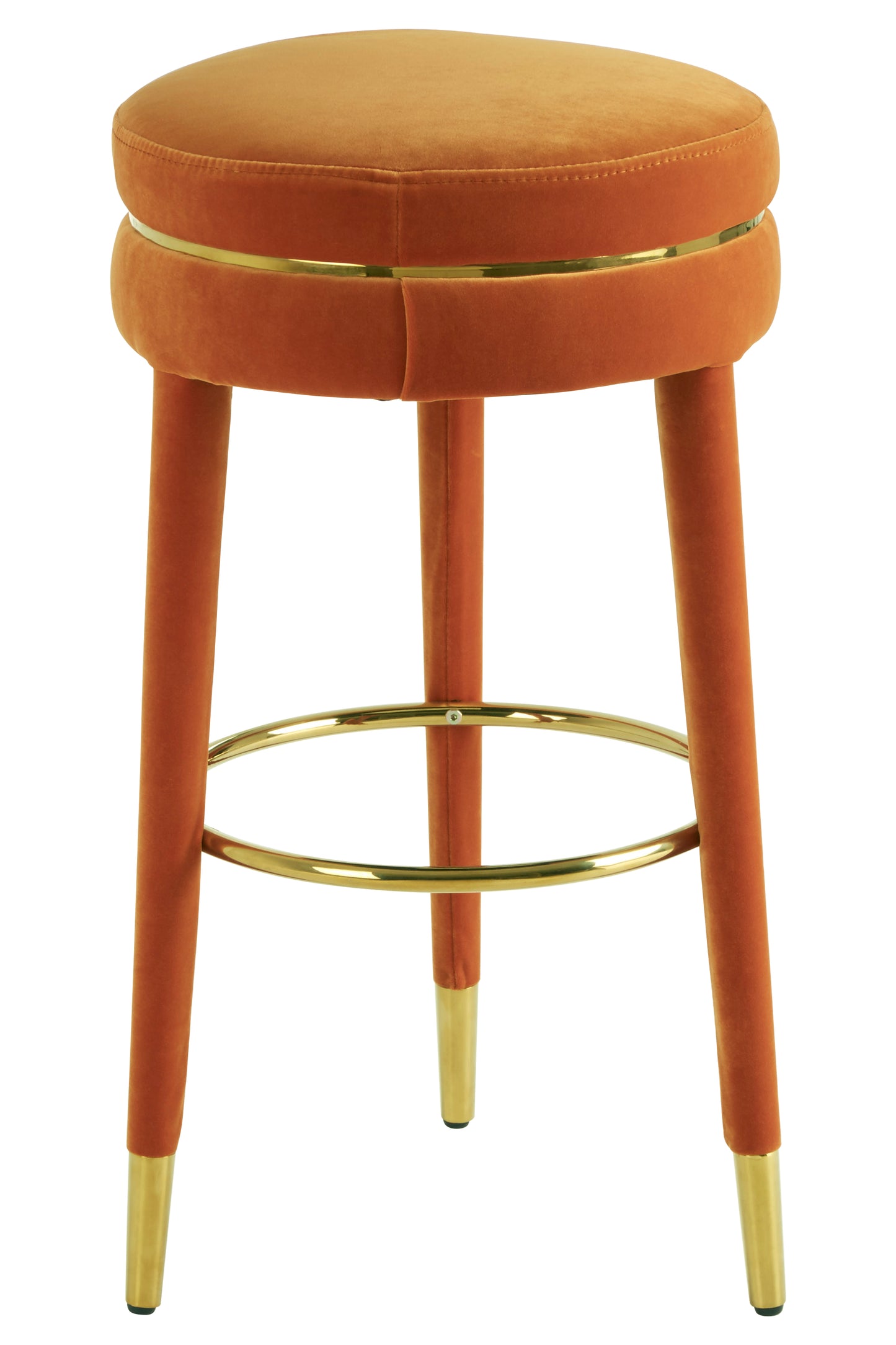 Santa Rosa Velvet Orange Bar Stool