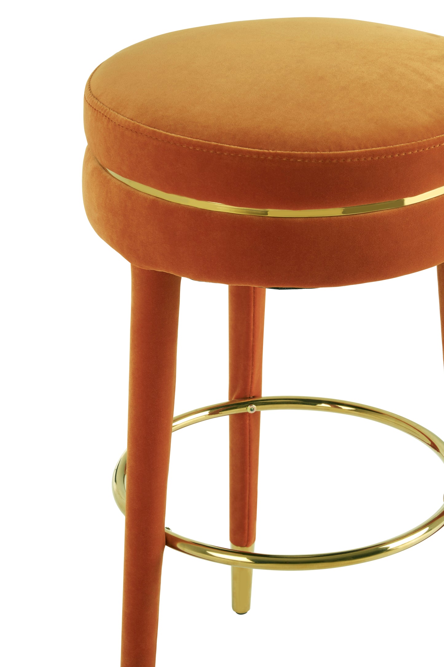 Santa Rosa Velvet Orange Bar Stool