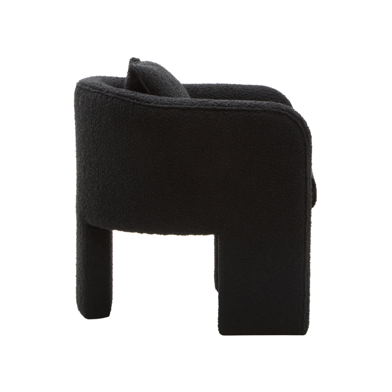 Ayden Black Boucle Fabric Armchair