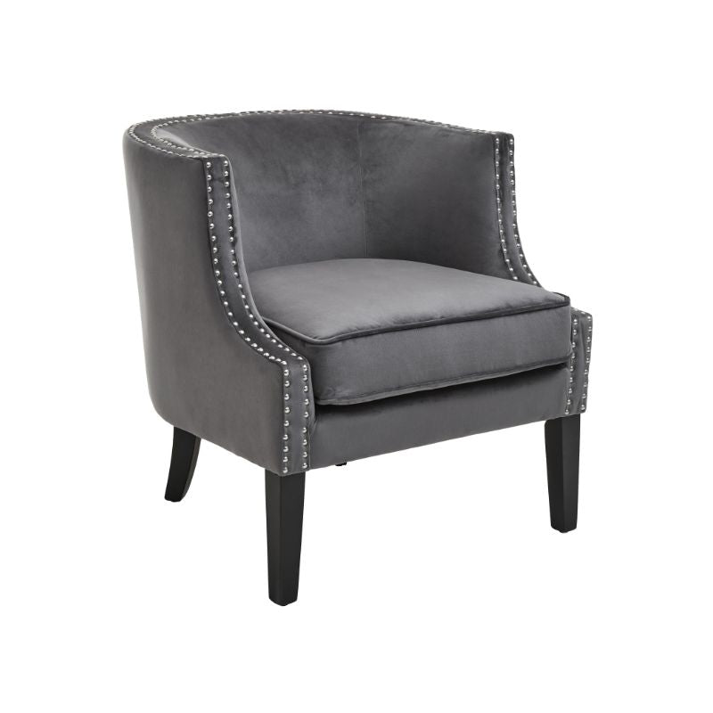 Belvedere Grey Studded Chair