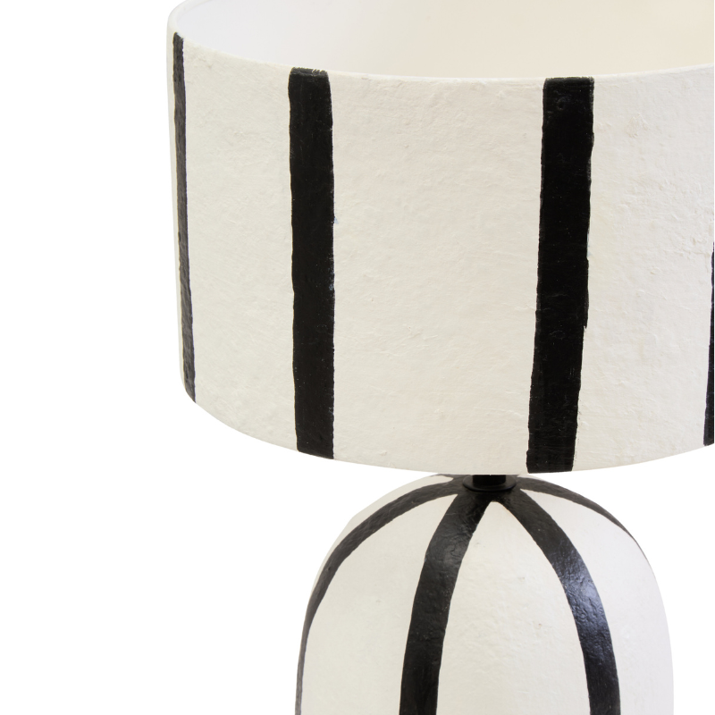 Bowen Black and White Stripe Table Lamp