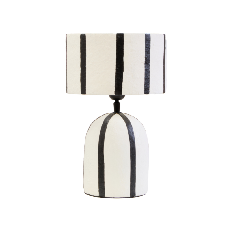 Bowen Black and White Stripe Table Lamp