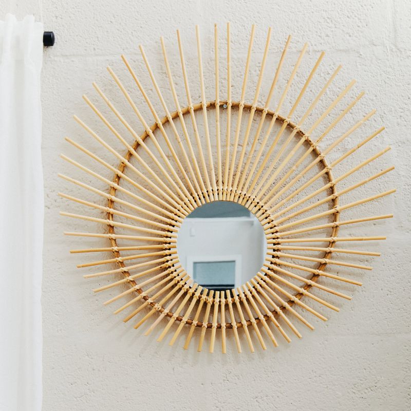 Calla Round Natural Rattan Wall Mirror
