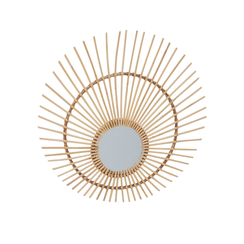 Calla Round Natural Rattan Wall Mirror