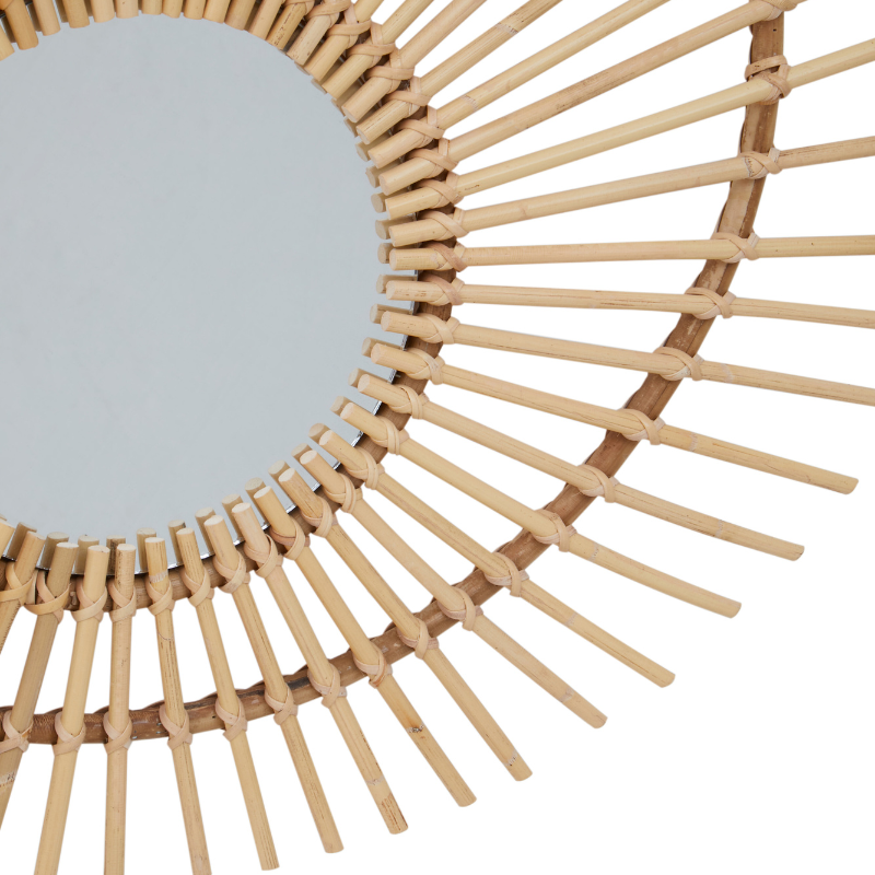 Calla Round Natural Rattan Wall Mirror
