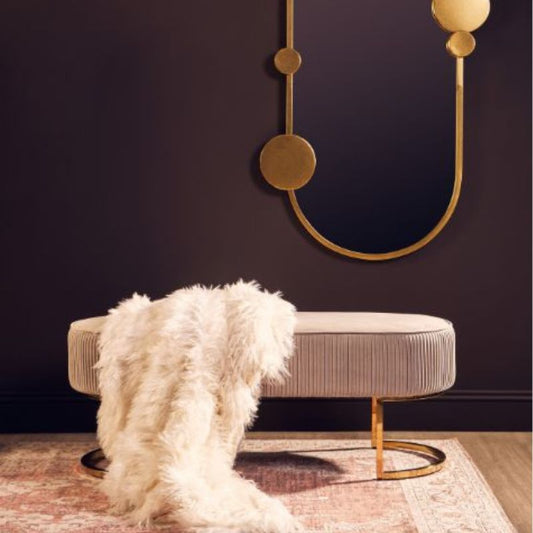 Etta Mink Velvet Ottoman