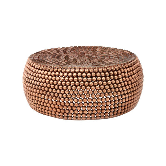 Giulia Copper Finish Beaded Coffee Table