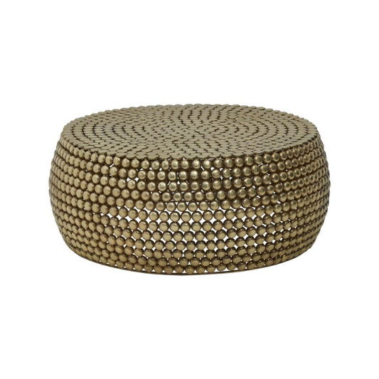 Giulia Gold Finish Beaded Coffee Table