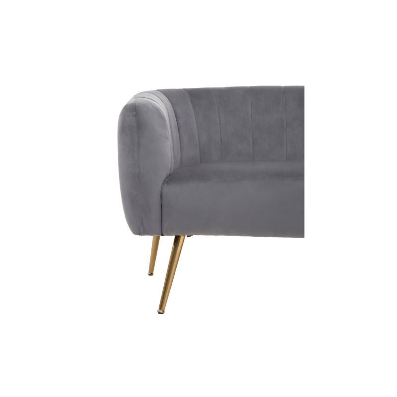 Ophelia Grey Luxe Velvet Sofa