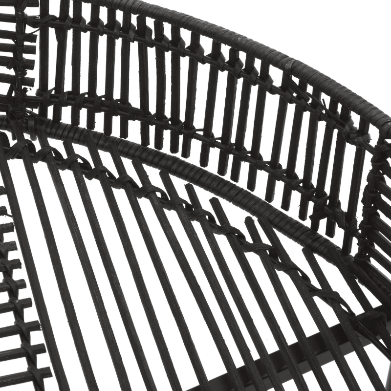 Rylee Set of 2 Black Rattan Side Table
