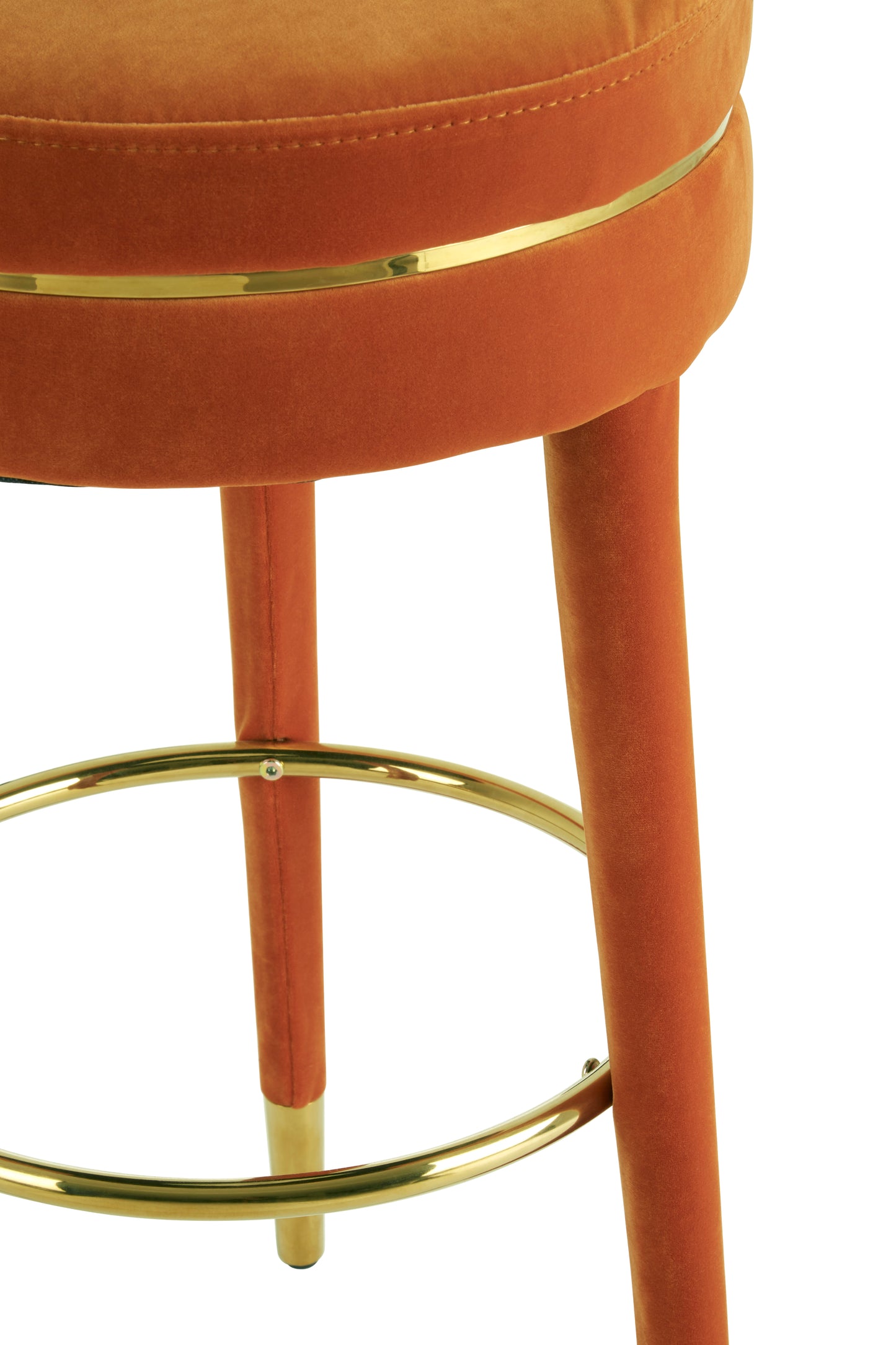 Santa Rosa Velvet Orange Bar Stool