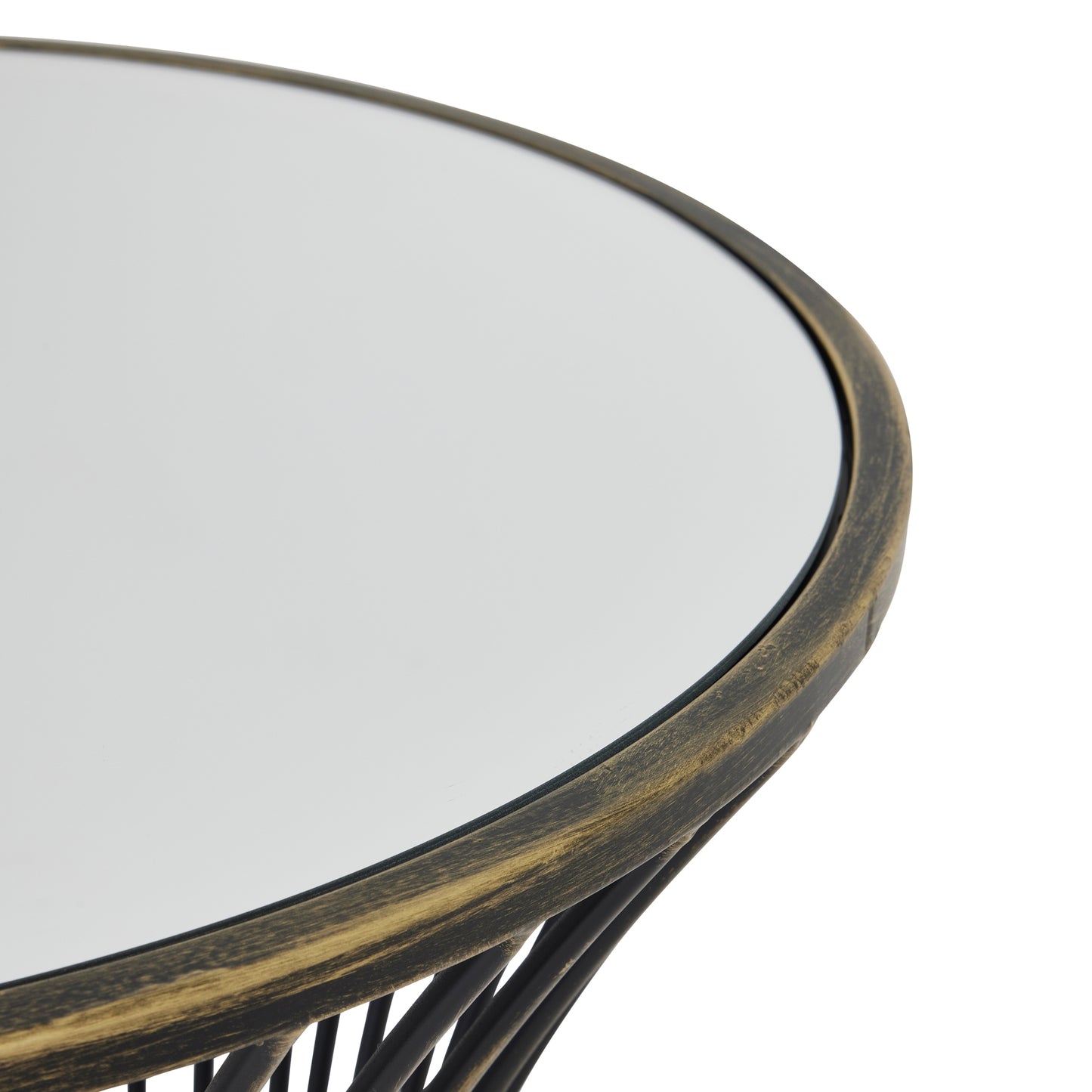 Elegance side table with gold finish and mirror top