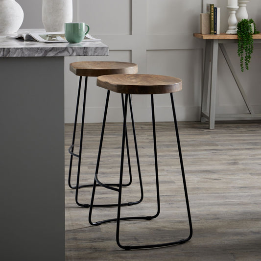 The Mills Hardwood Shaped Barstool