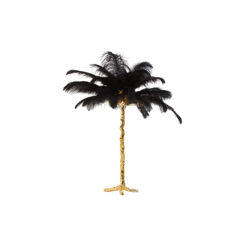 Octavia Ostrich Feather Table Lamp Black